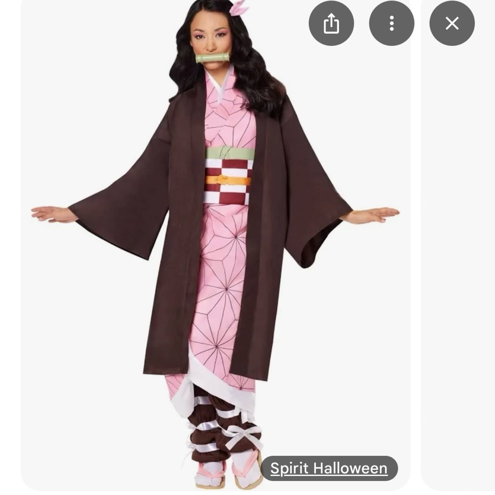 Demon slayer Pink and Brown Kimono Costume